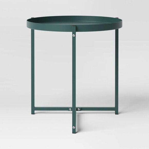 Room Essentials -  Outdoor Steel Round Side Table Tra Green - Picture 3 of 4